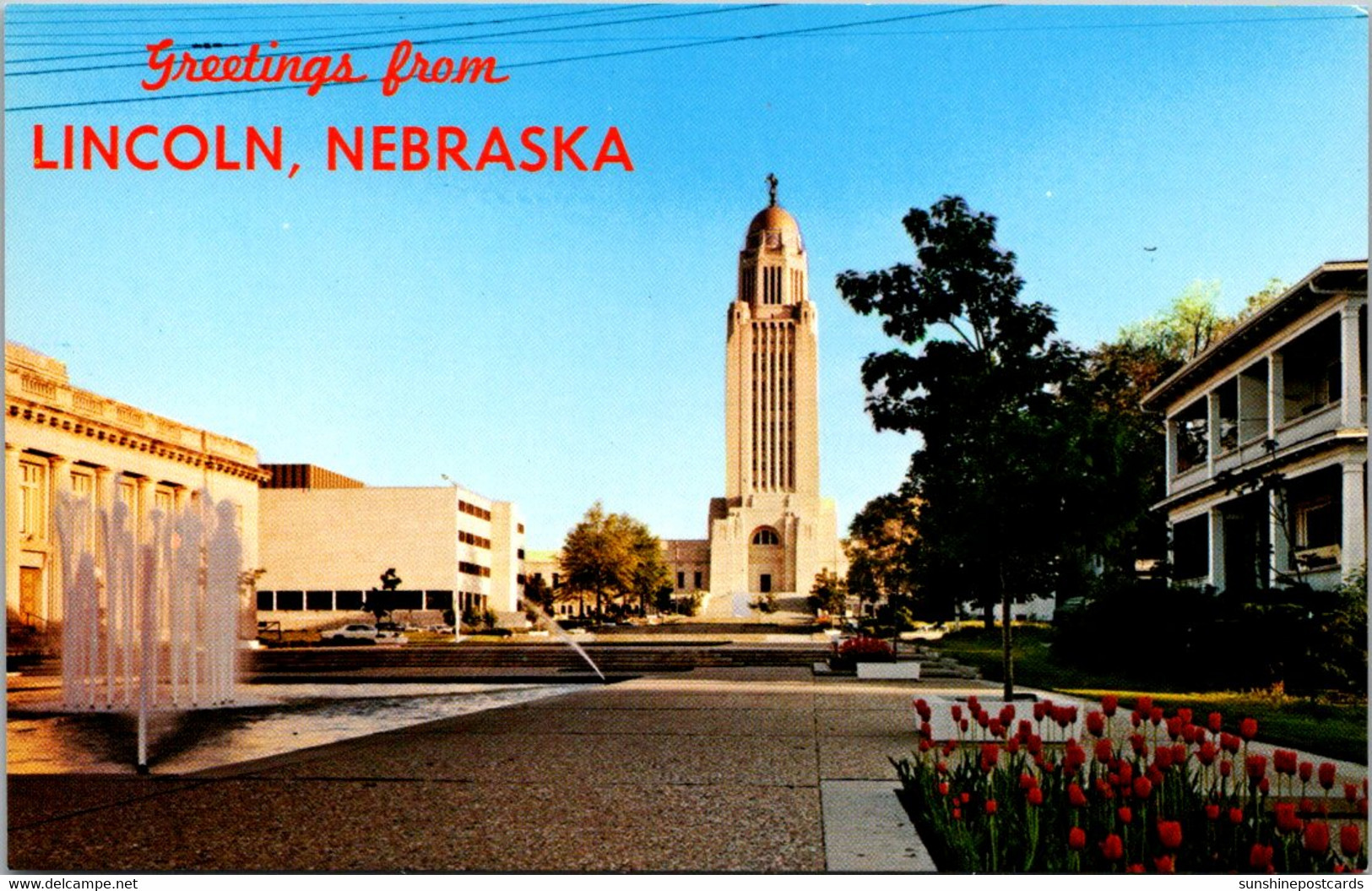 Nebraska Lincoln Greetings Showing State Capitol Building - Lincoln