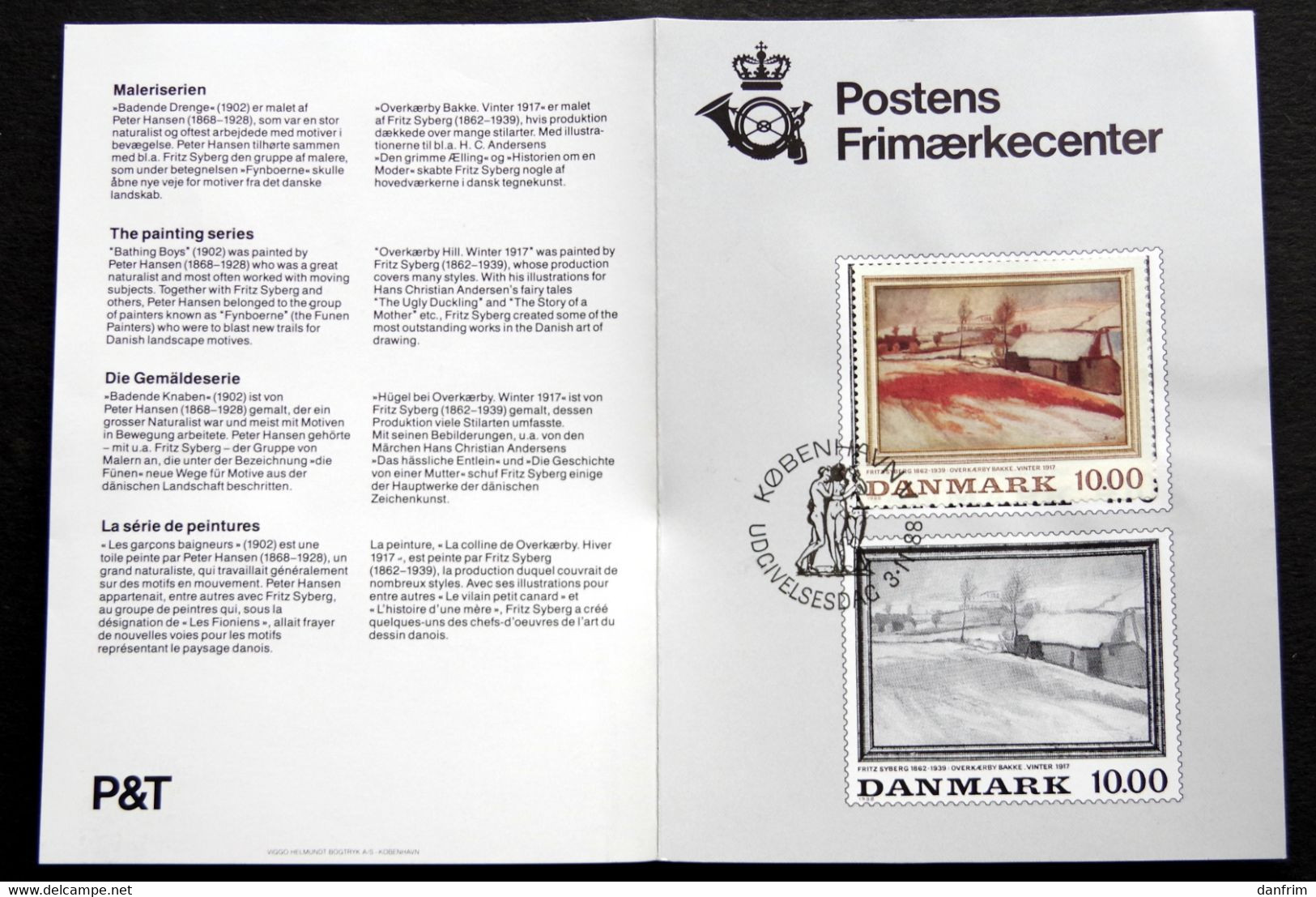 Denmark 1988 MiNr.932-33 KUNST FDC. (lot Ks ) - FDC