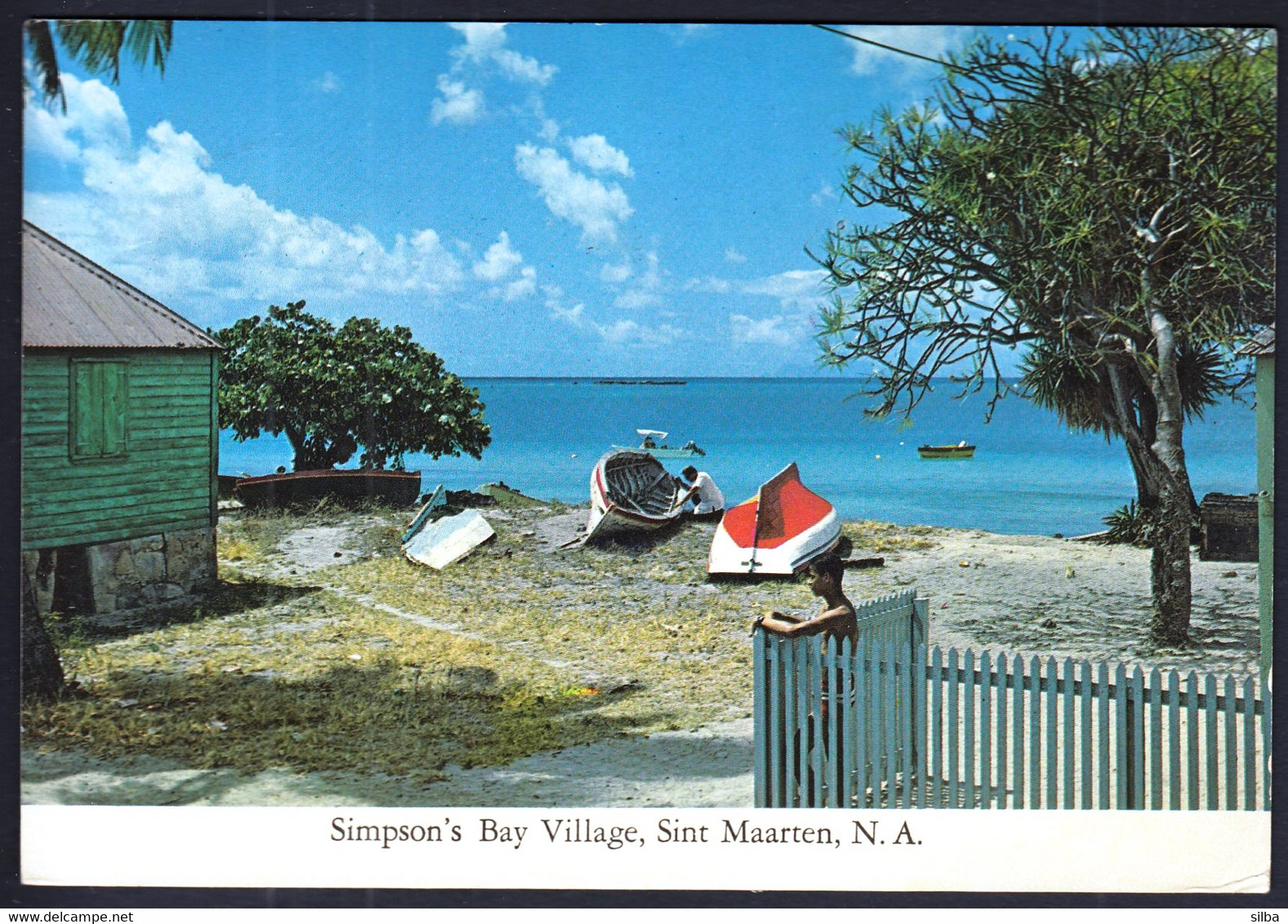 Netherlands Antilles 1981 Saint Martin, Sint Maarten, Simpson's Bay Village, Boats On The Beach - Sint-Marteen