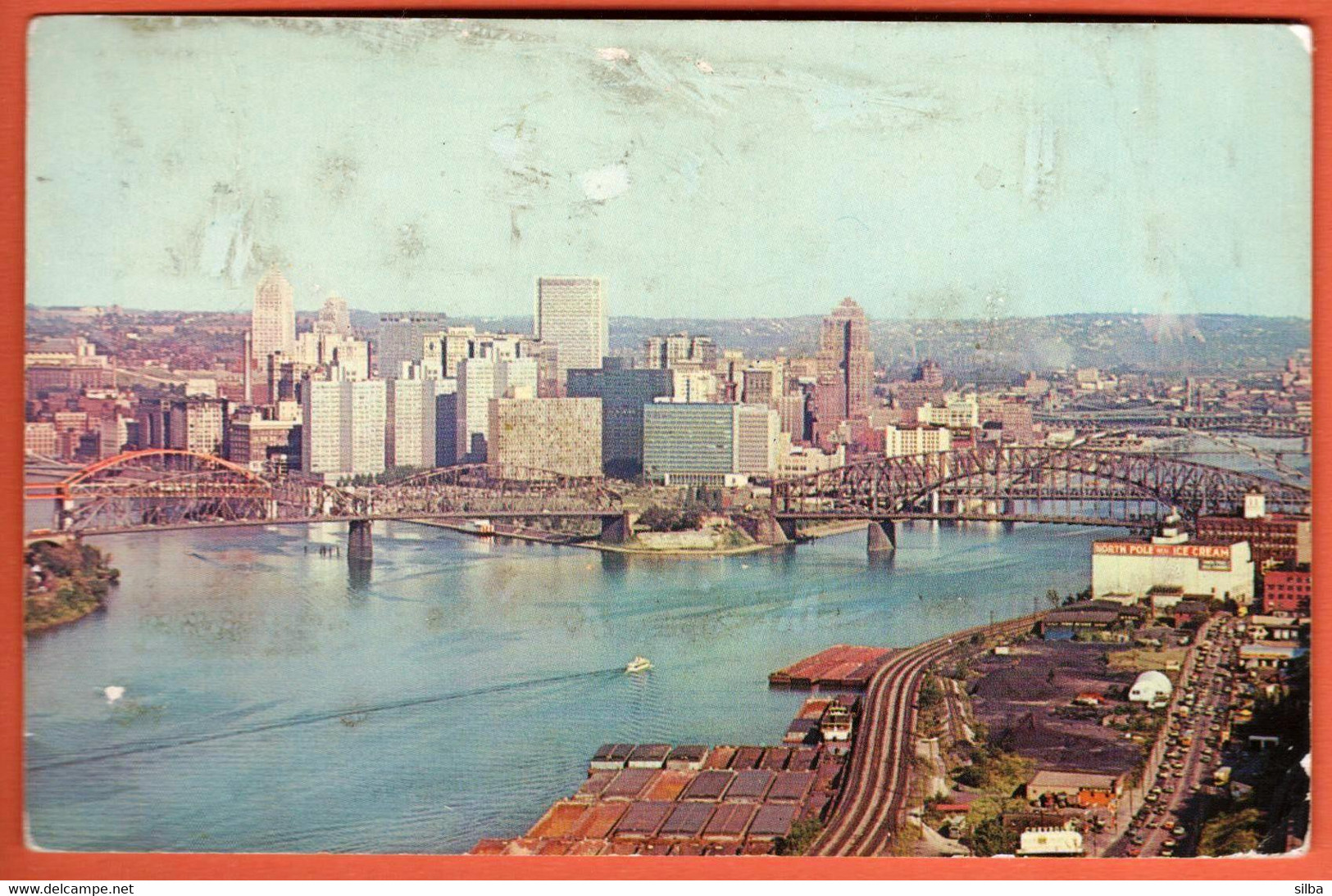 United States Pittsburgh, Pennsylvania 1962 / Panorama View, Golden Triangle, Allegheny, Monongahela And Ohio Rivers - Pittsburgh