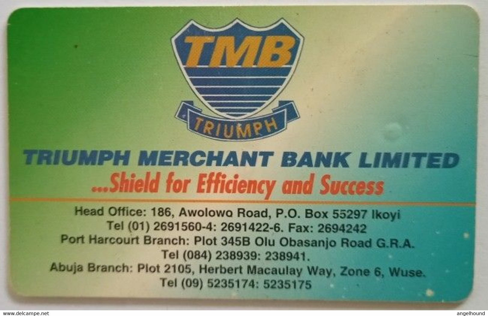 Nigeria 80 Units 3NAIF " Triumph Merchant Bank Ltd." - Nigeria