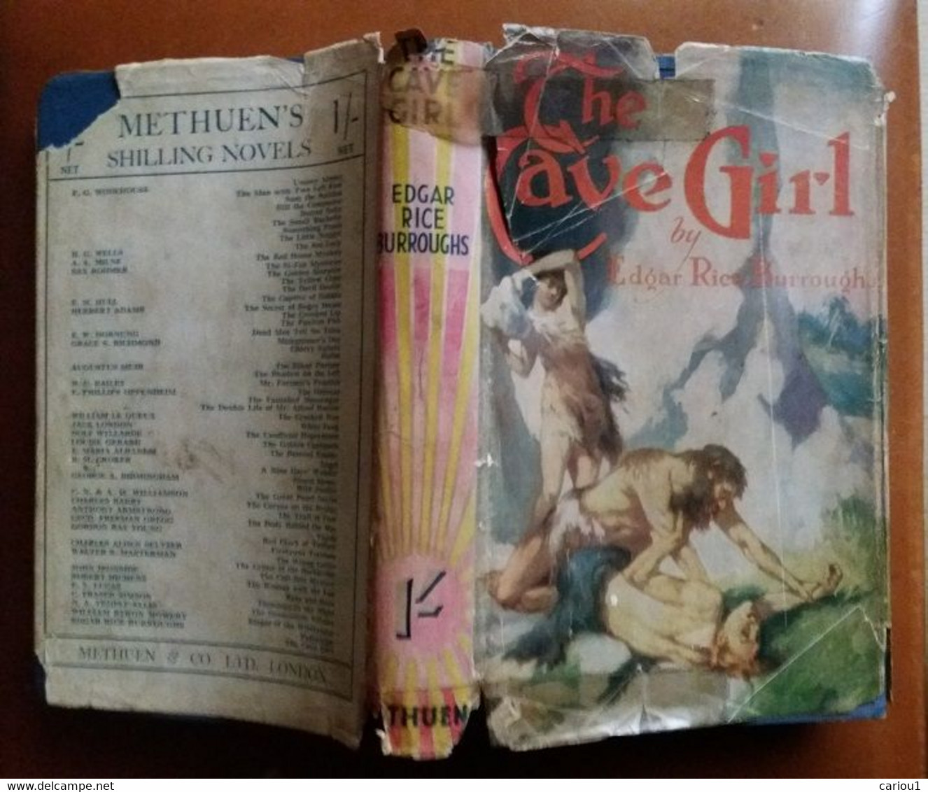 C1  Edgar Rice Burroughs THE CAVE GIRL Methuen 1935 JAQUETTE Dust Jacket PORT INCLUS France - Antes De 1950