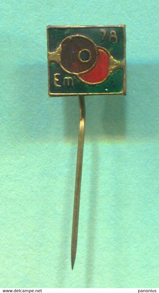 Table Tennis Tischtennis Ping Pong - European Championship 1978. Vintage Pin  Badge Abzeichen - Tennis De Table