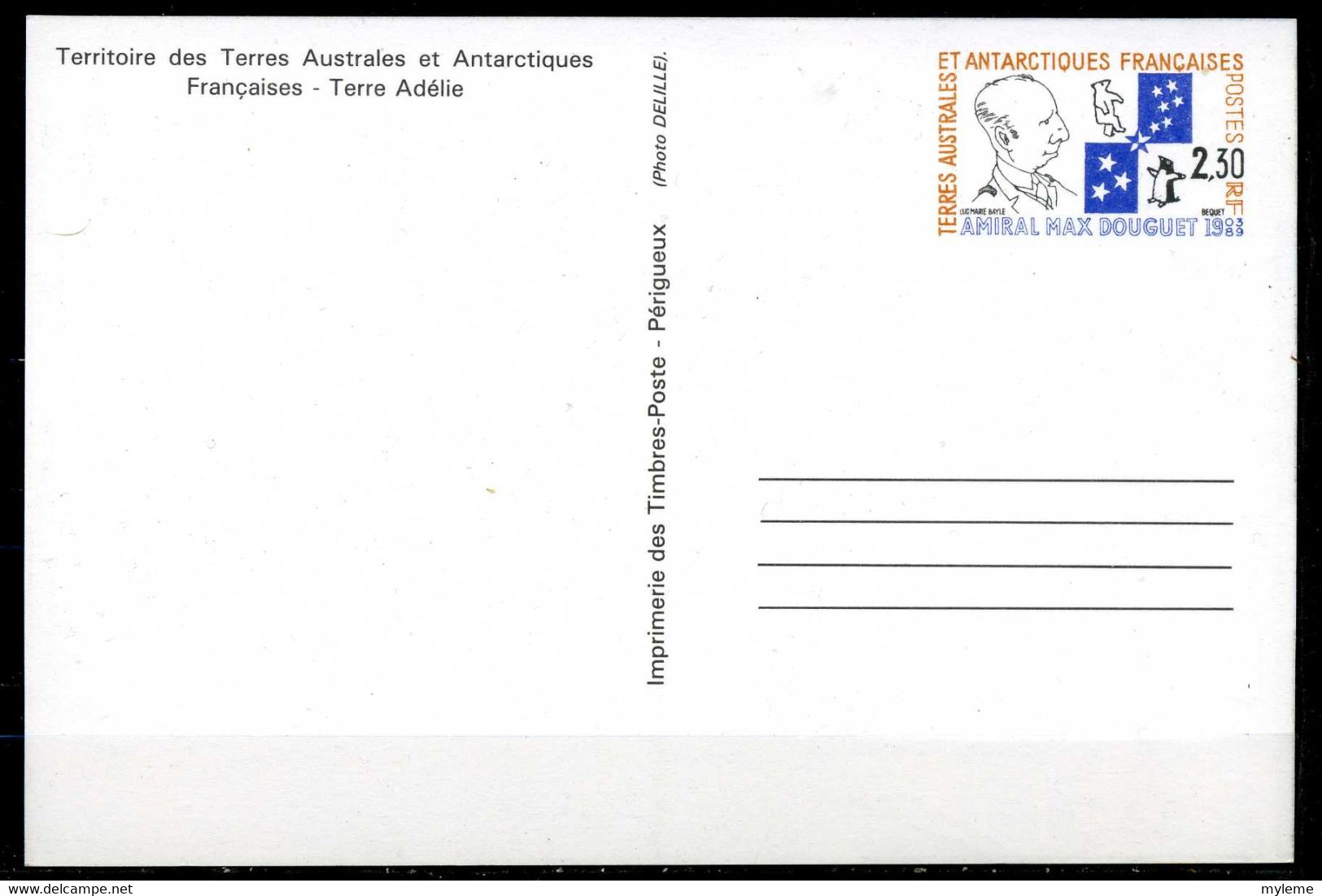 Z7-12  TAAF Entier Postal Amiral Max Douguet   A Saisir !! - Postal Stationery