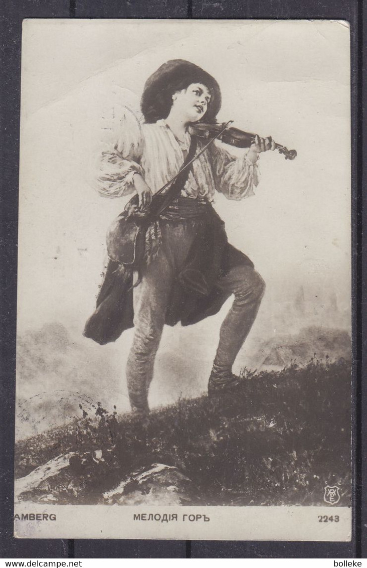 Russie - Estonie - Carte Postale De 1914 - Oblit Reval - Exp Vers Abo - Cachet De Turku - Musicien - Violon - Machines à Affranchir (EMA)