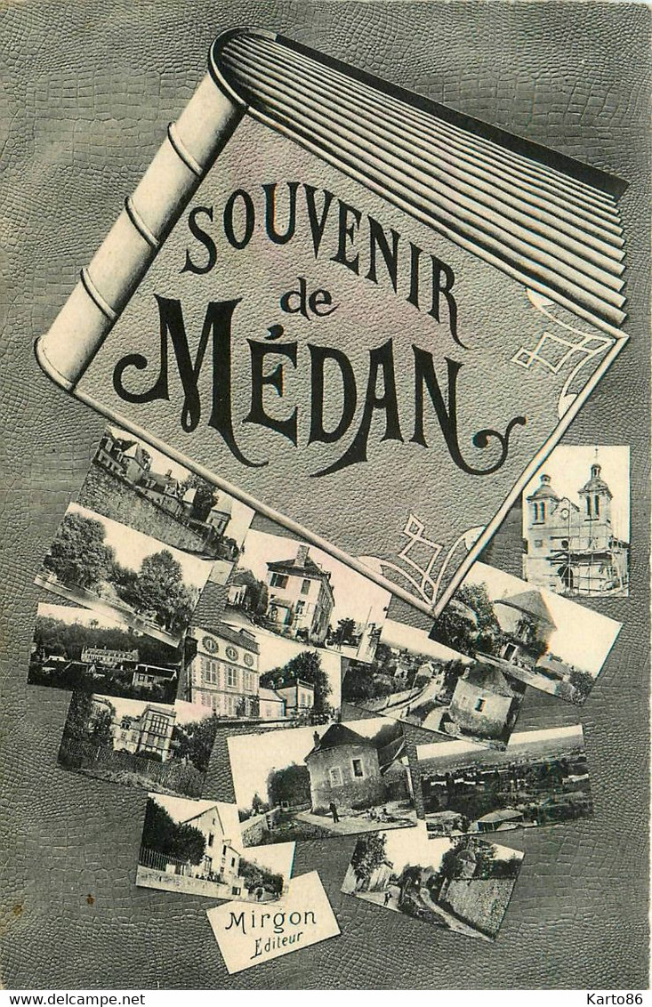 Médan * Souvenir De La Commune * Cpa Multivues - Medan