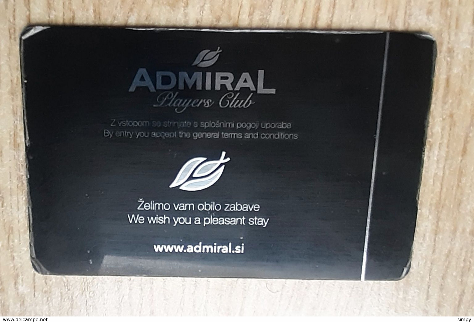 Casino Admiral PLATINUM Players Club  Slovenia Casino Card - Casinokaarten