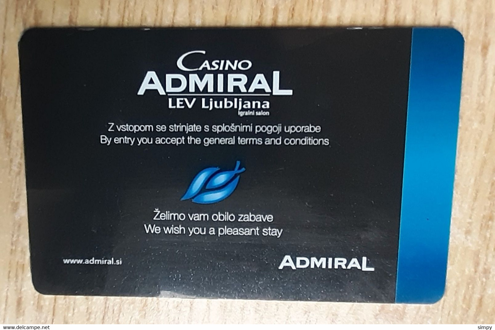 Casino Admiral LEV Ljubljana MEMBER With Gold Name And Serial Number Players Club Slovenia Casino Card - Casinokaarten