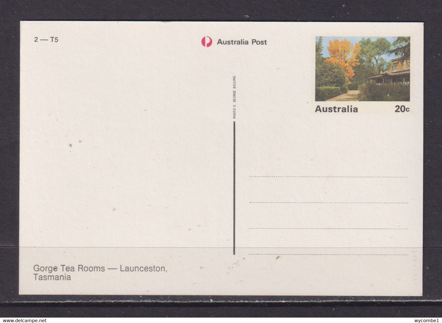 AUSTRALIA - Launceston Gorge Tea Rooms Unused Prepaid Postage Postcard As Scans - Lauceston