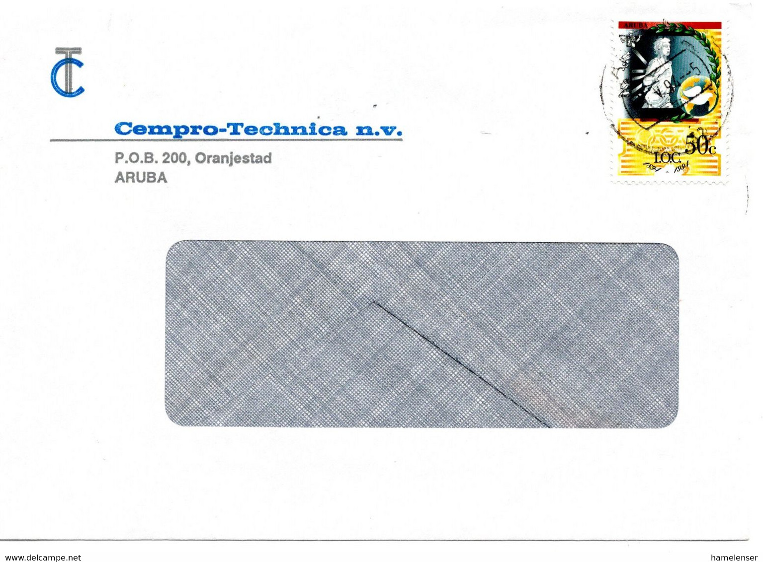 62237 - Aruba - 1994 - 50c 100 Jahre IOC A FensterBf ARUBA - Altri & Non Classificati