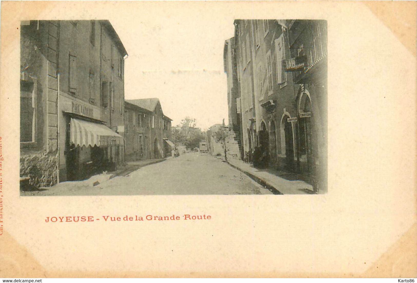 Joyeuse * Vue De La Grande Route Du Village - Joyeuse