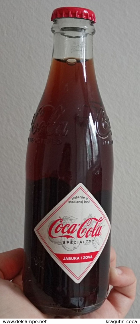 Coca Cola SERBIA Specialty Retro Limit Edition APPLE & ELDER FLAVOR Full Bottle Advertise Advertising - Botellas