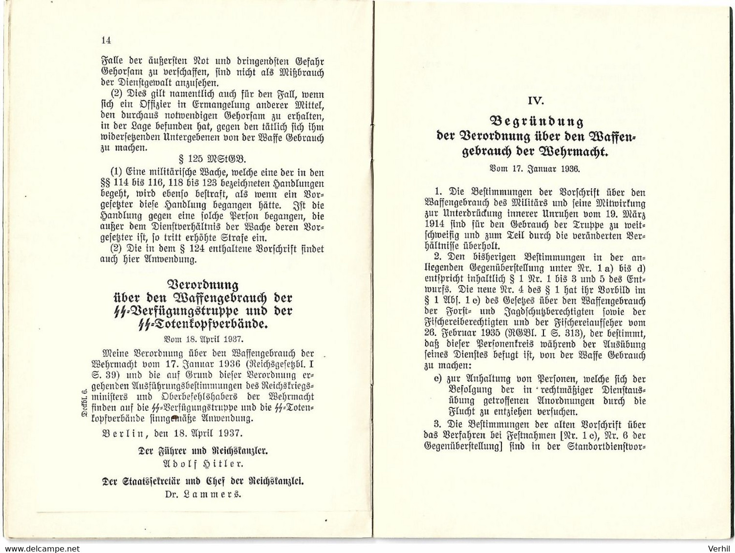 Pflichten Deutschen Soldaten Polizei Wehrmacht Waffengebrauch Waffen SS - 5. Guerre Mondiali