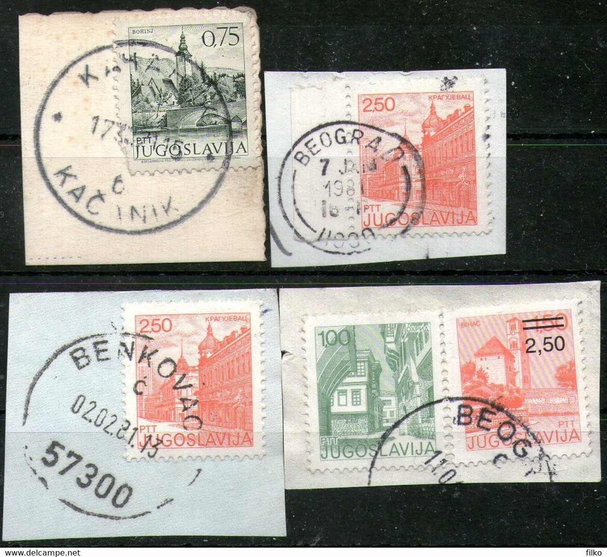 Yugoslavia,1981,turismus,Y&T#1279+1315+1536+1730,as Scan - Oblitérés