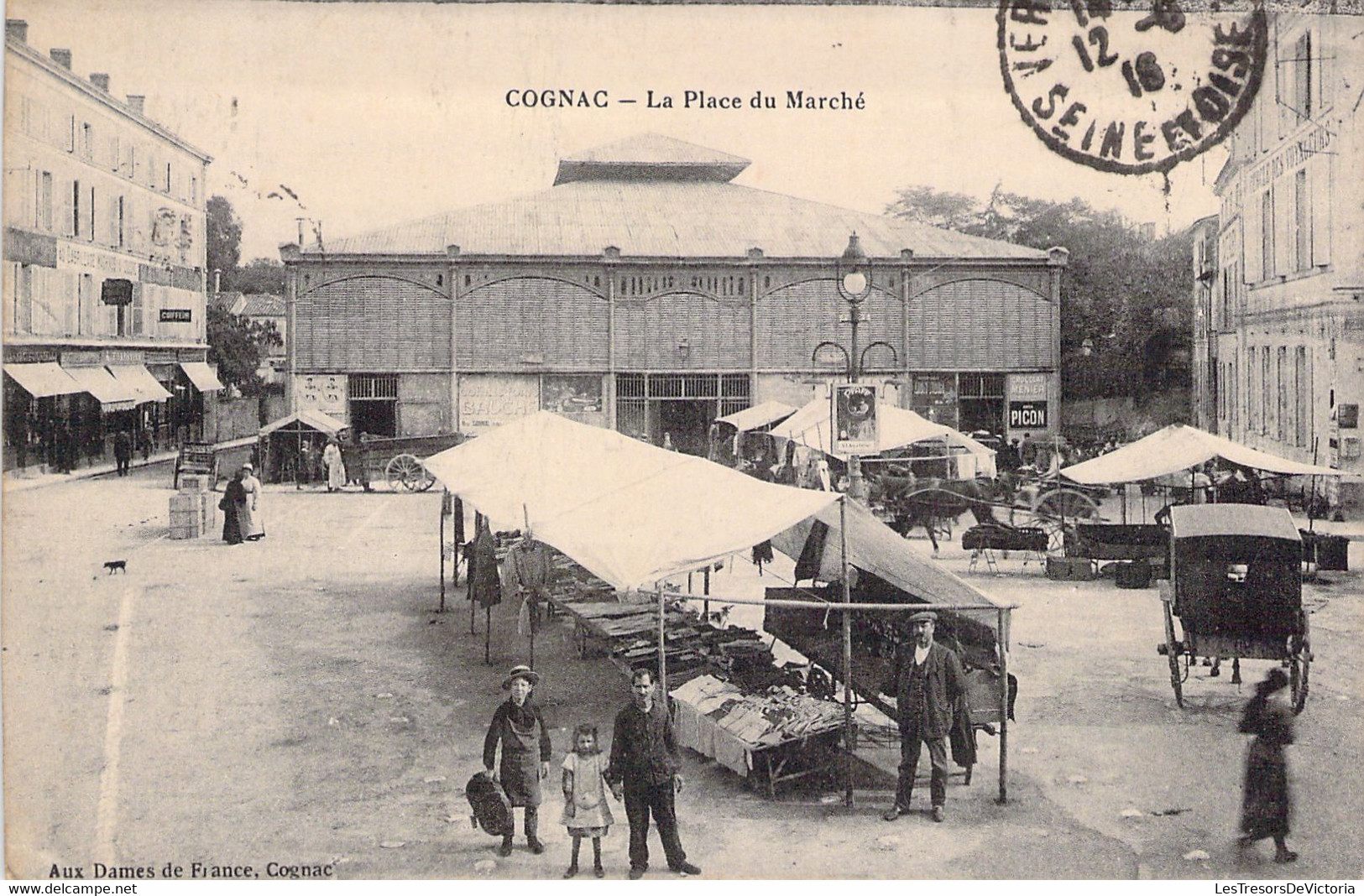 CPA - MARCHE - Commerce - 16 - COGNAC - La Place Du Marché - Animé - Marktplaatsen