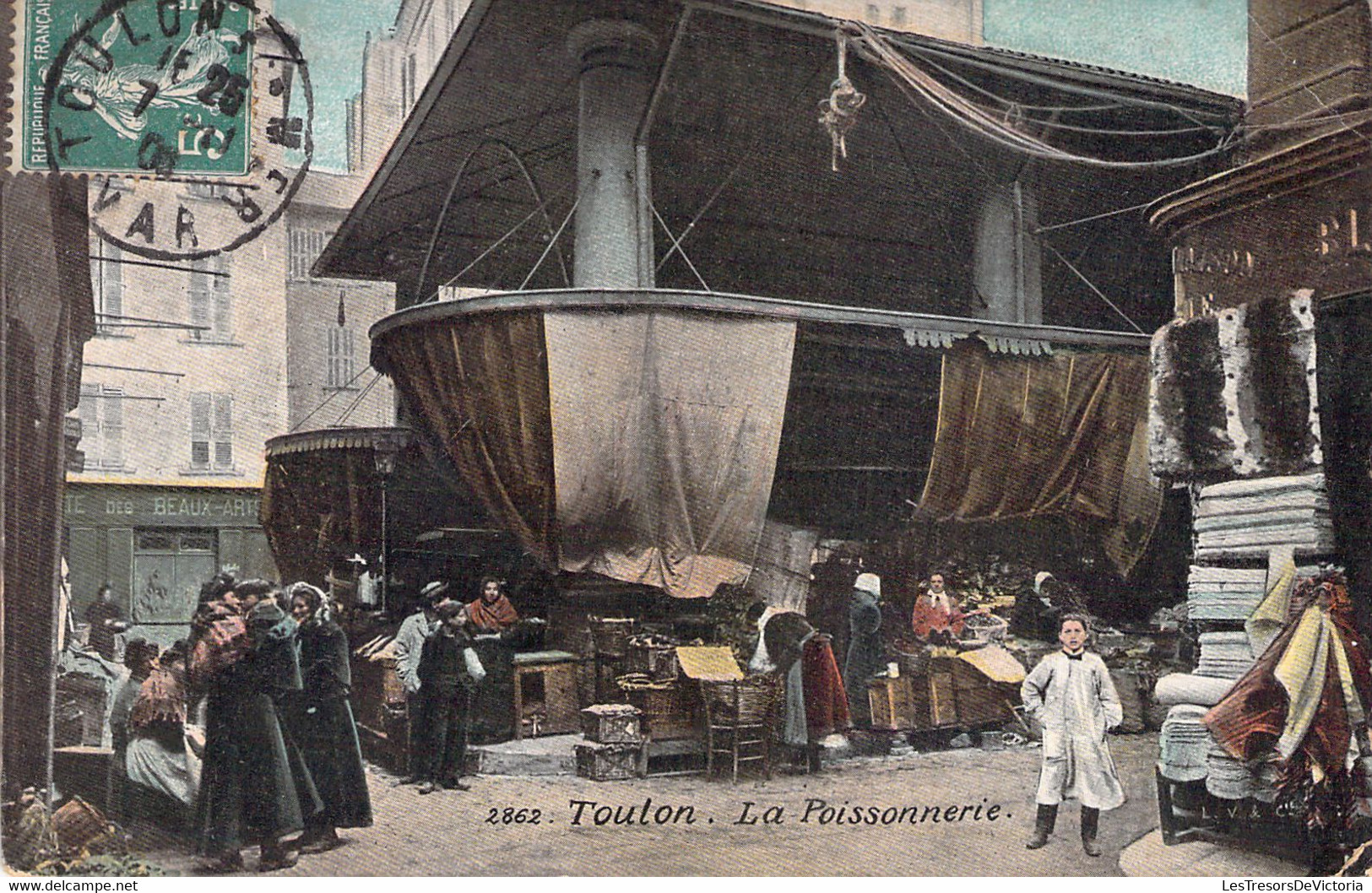 CPA - MARCHE - Commerce - 83 - TOULON - La Poissonnerie - Colorisée - Aquaphoto PARIS 2862 - Marktplaatsen