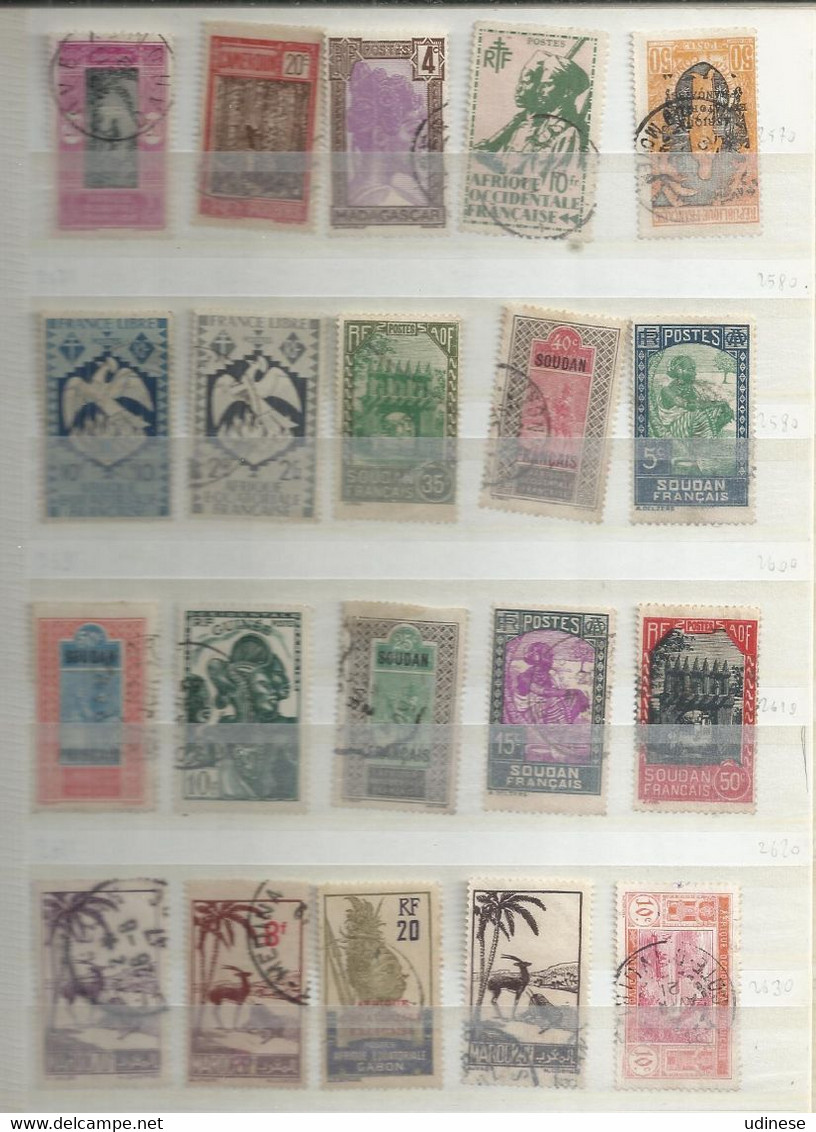 COLONIES FRANCAISES - LOT OF 100 DIFFERENT - OBLITERE USED GESTEMPELT USADO - 5 SCANS - OCCASION! - Vrac (max 999 Timbres)