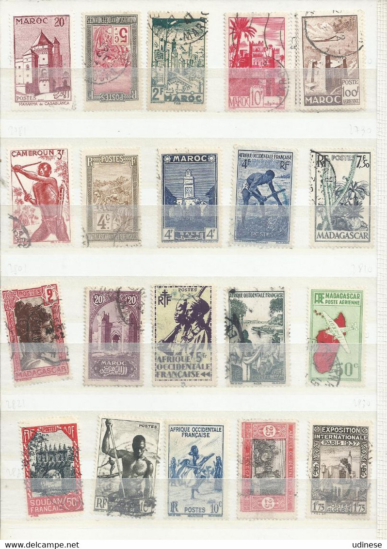 COLONIES FRANCAISES - LOT OF 100 DIFFERENT - OBLITERE USED GESTEMPELT USADO - 5 SCANS - OCCASION! - Vrac (max 999 Timbres)