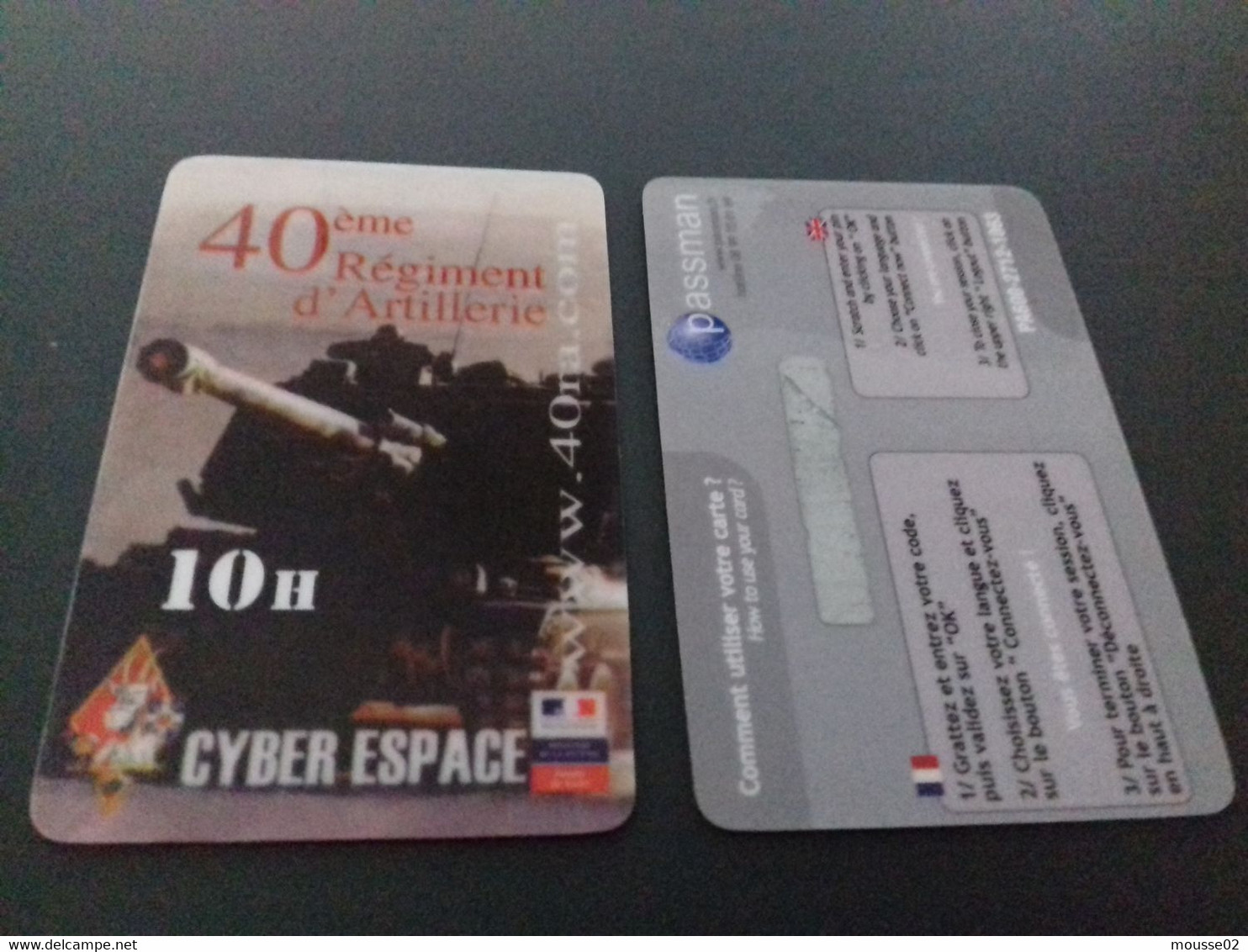 Telecarte/ Recharge Militaire 40 Ieme Regiment D Artillerie  Cyberespace  Neuve - Biglietti FT