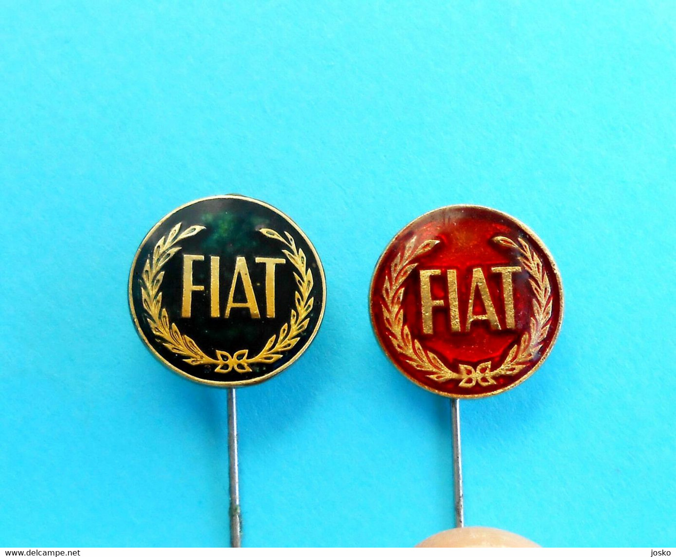 FIAT - Nice Rare Lot Of 2 Vintage Pin Badge * Car Automobile Auto Automobil Auto Spilla Distintivo Italy Italia Torino - Fiat