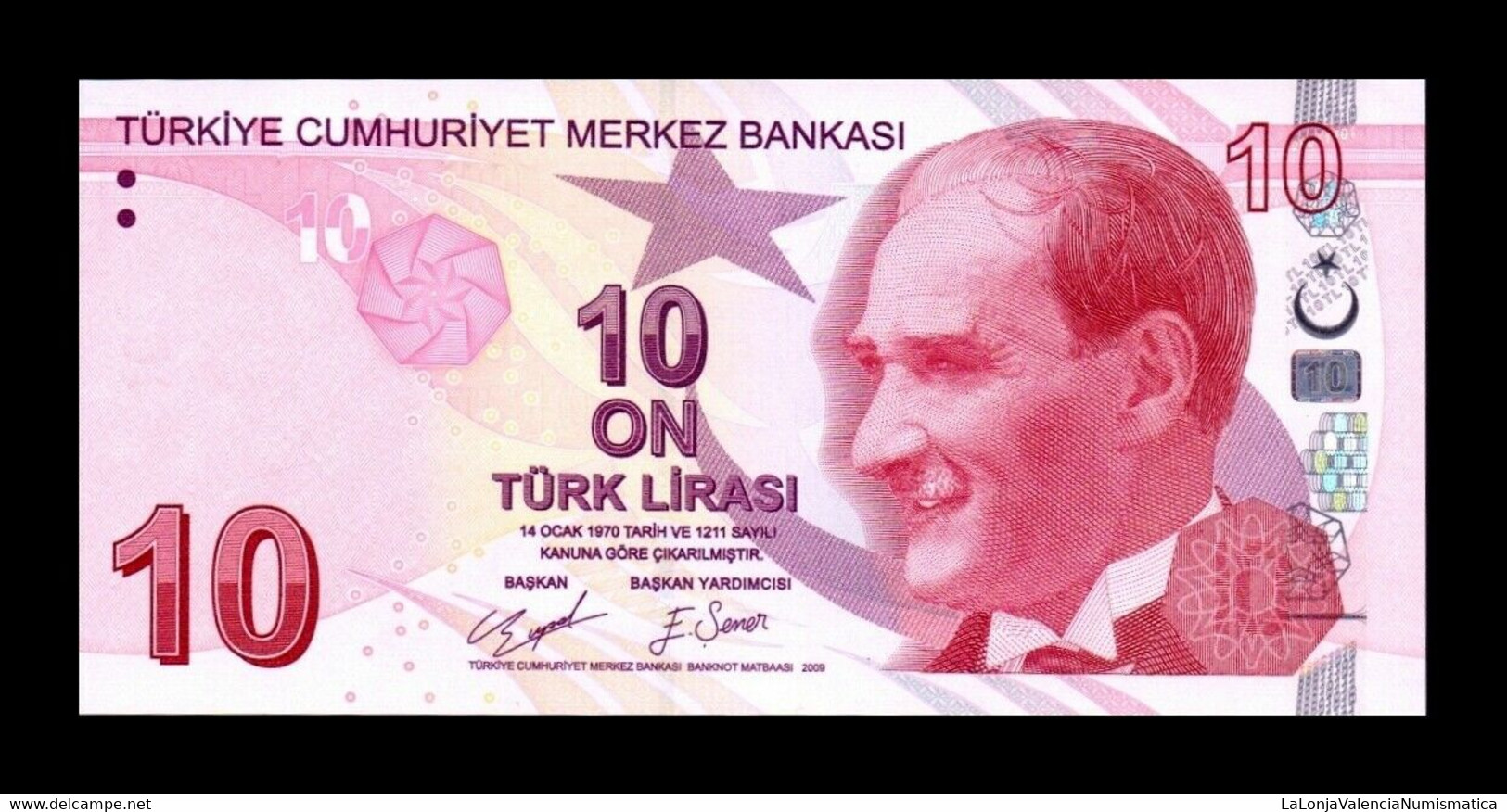 Turquía Turkey 10 Liras L.1970 / 2009 (2022) Pick 223e Serie E SC UNC - Turquie