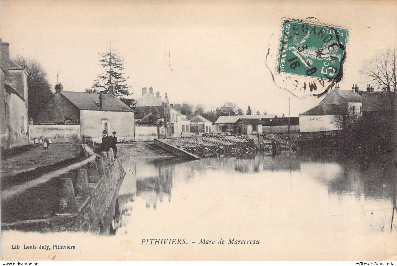 CPA - FRANCE - 45 - PITHIVIERS - Mare De Marcereau - Hommes Assis - Pithiviers