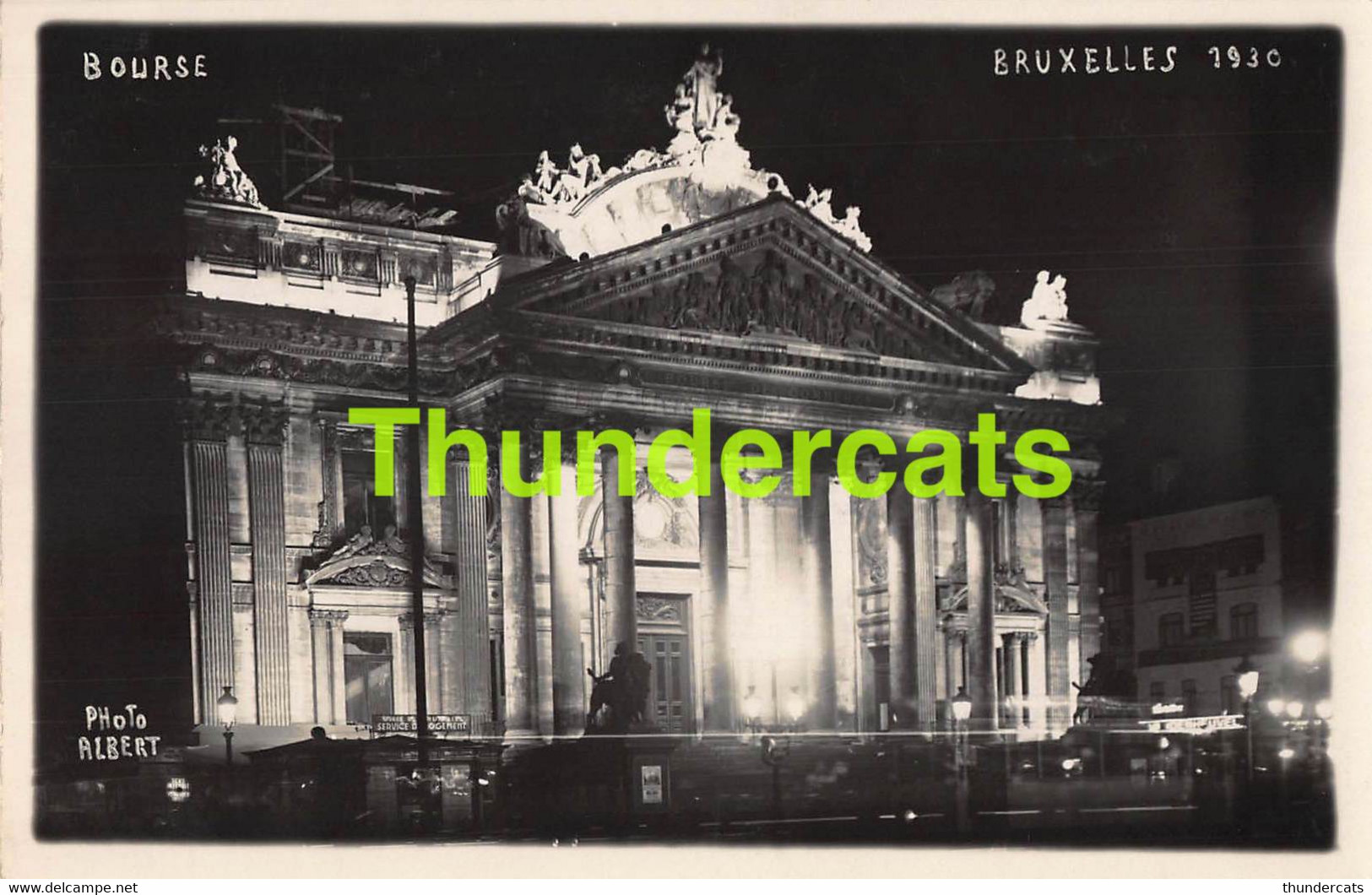 CPA BRUXELLES CARTE DE PHOTO ALBERT 1930 NUIT BIJ NACHT BOURSE - Bruselas La Noche