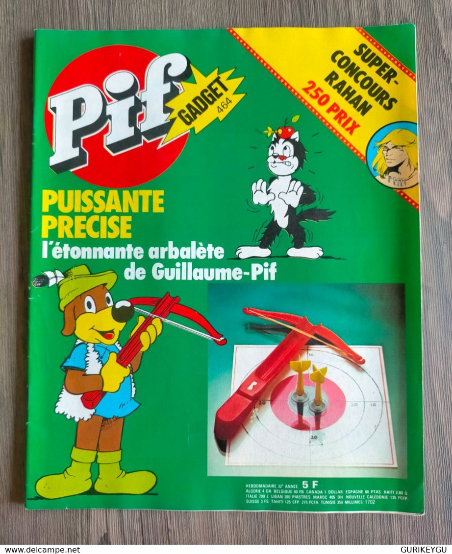 PIF GADGET N°  464 Placid Et Muzo Concours RAHAN + Bd Sur 15 Pages  Group Action Joe HERCULE TBE 1978 - Pif & Hercule