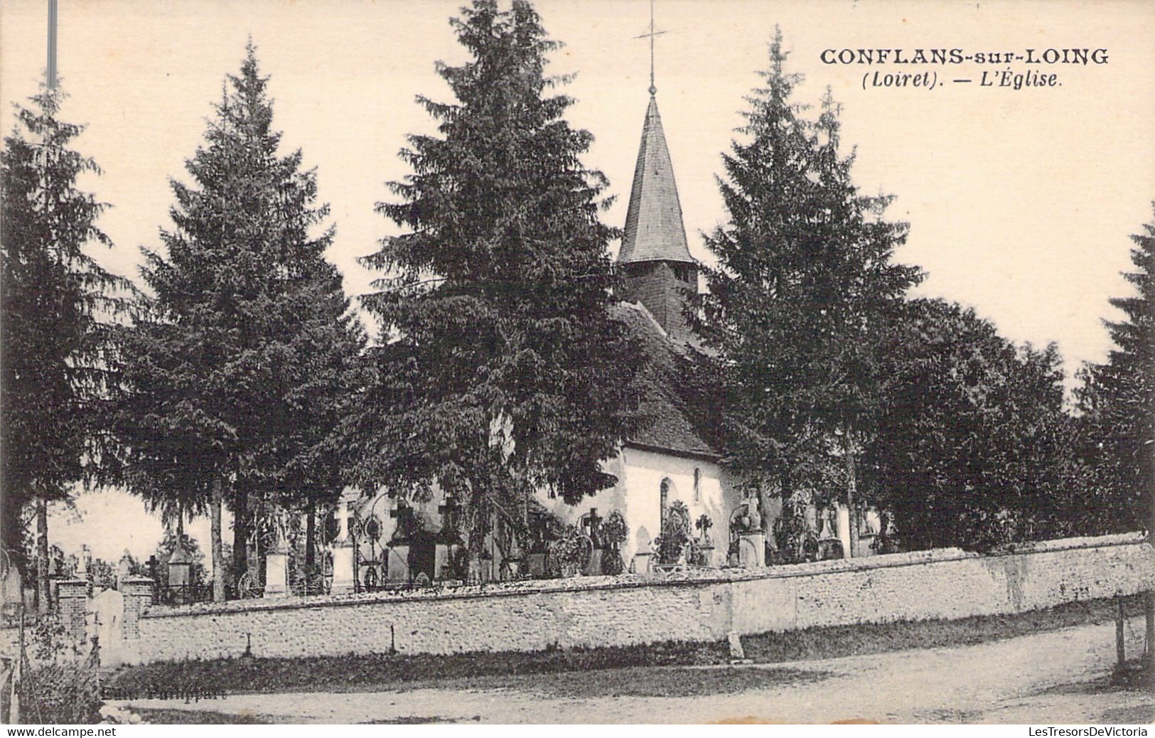 CPA - FRANCE - 45 - CONFLANS Sur LOING - L'église - Cimetière - Edition Cosson - Sully Sur Loire