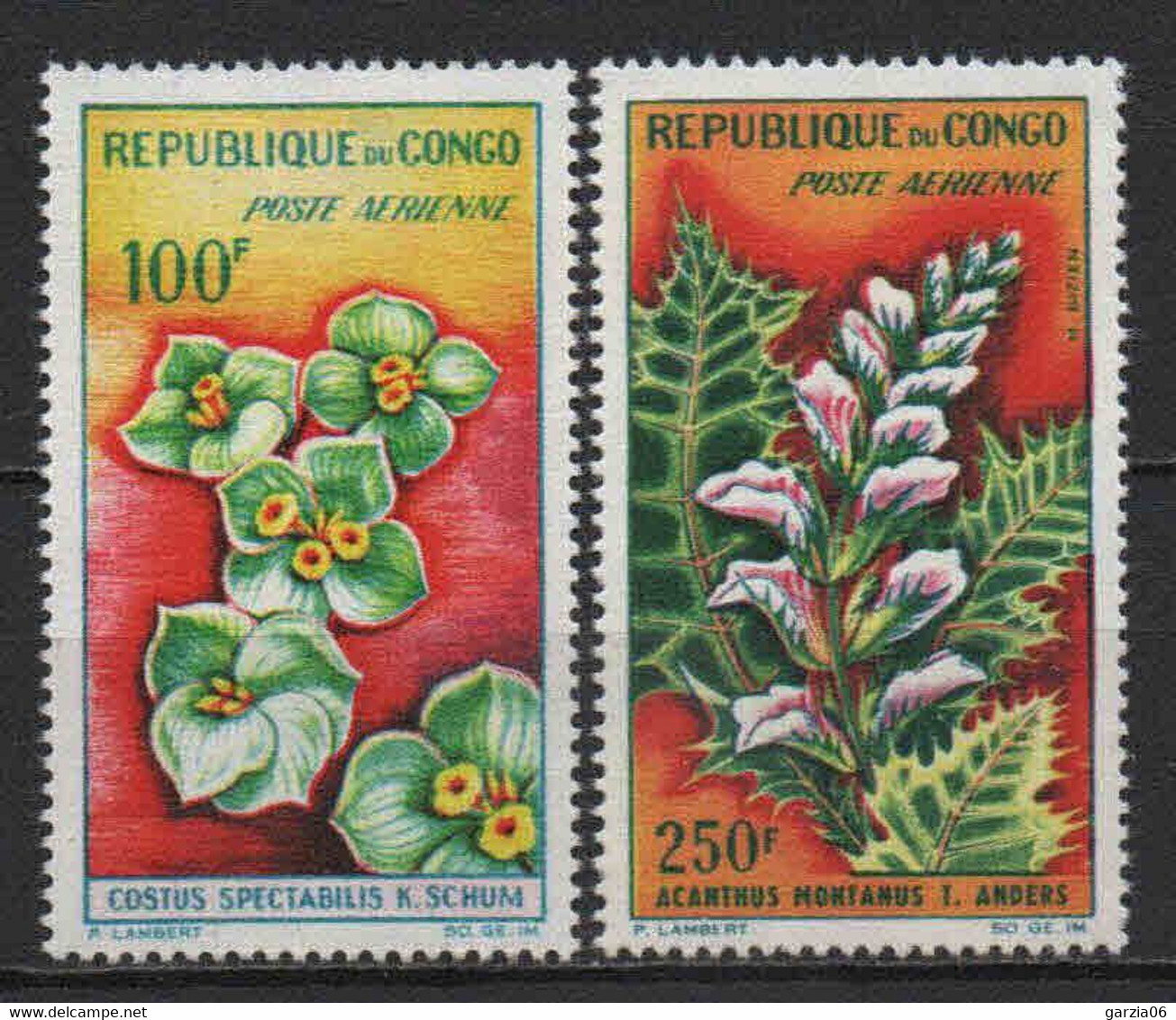 Congo  - 1963 - Fleurs  - PA 8/9 - Neuf * - MLH - Neufs