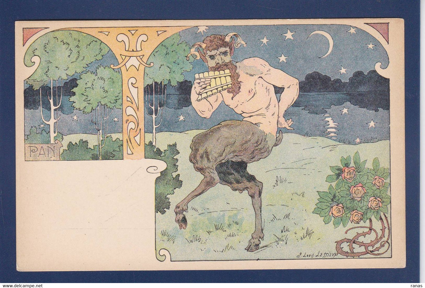 CPA Lessieux Louis Art Nouveau Non Circulé Faune Pan - Lessieux