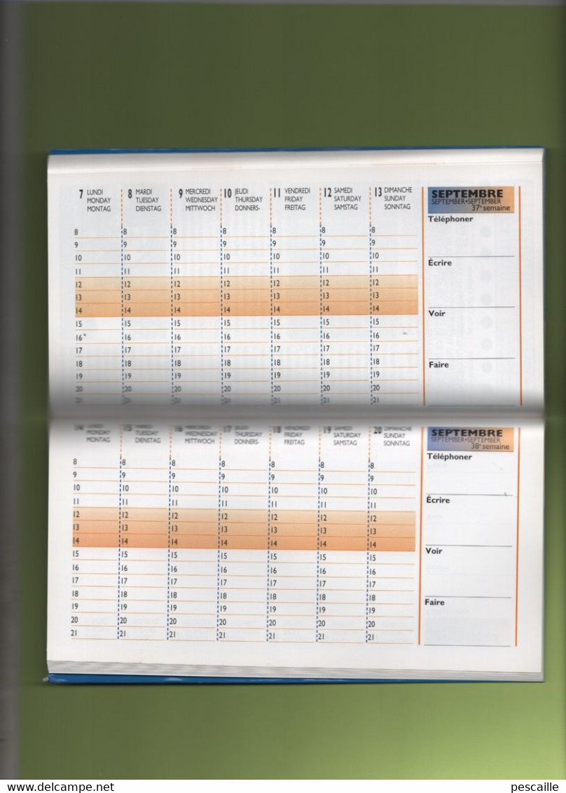 AGENDA LES GRANDS RENDEZ-VOUS DU FOOTBALL MONDIAL - COUPE DU MONDE 1998 EDITIONS ATLAS / BASF - 19 X 10.5 X 0.5 Cm