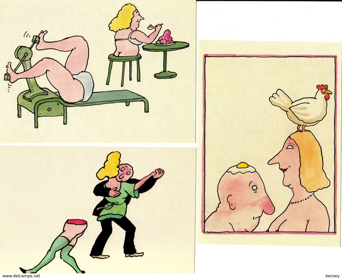 Tomi Ungerer , Lot De 17 Cartes Cartoon, Humour , érotique - Ungerer