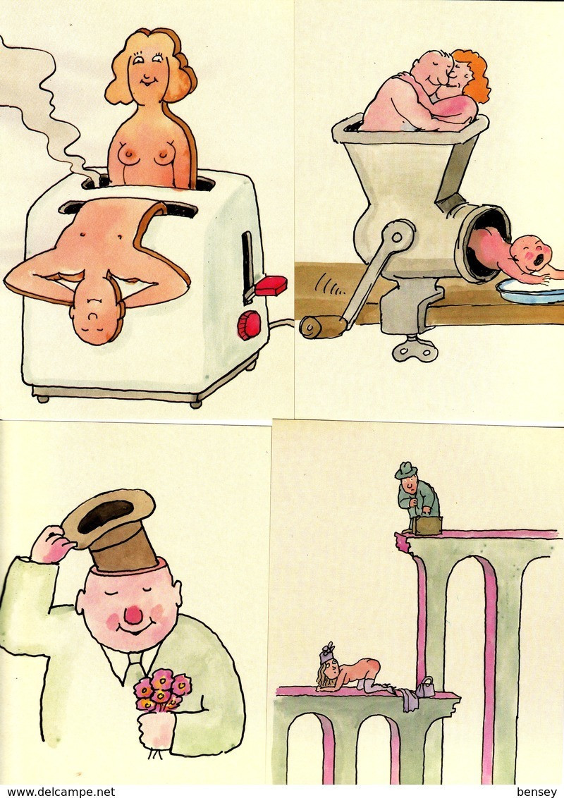 Tomi Ungerer , Lot De 17 Cartes Cartoon, Humour , érotique - Ungerer