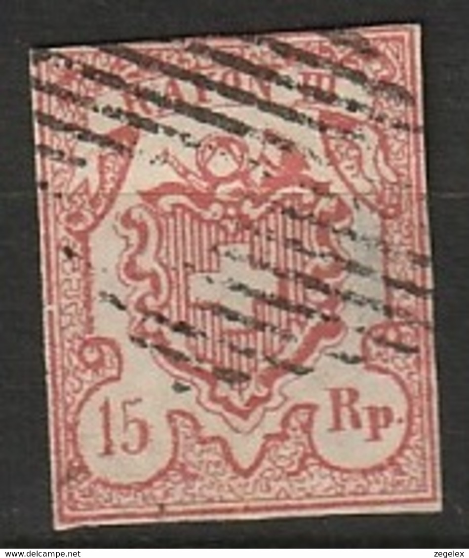 Suisse, 1852 Rayon III, Type II, Yt. 23. Mi.12 Zumstein 20 Grande Chiffre, Grosse Wertziffer. - 1843-1852 Federal & Cantonal Stamps