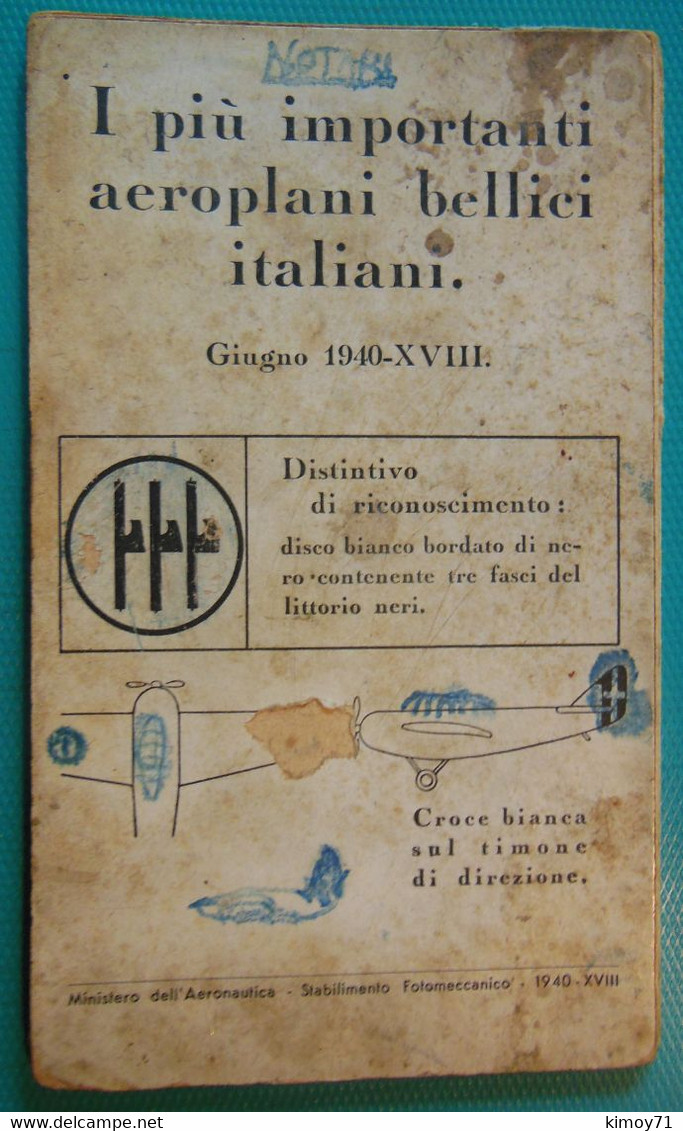 I Più Importanti Aeroplani Bellici Italiani - Giugno 1940-XVIII (Libricino A Fisarmonica). - Weltkrieg 1939-45