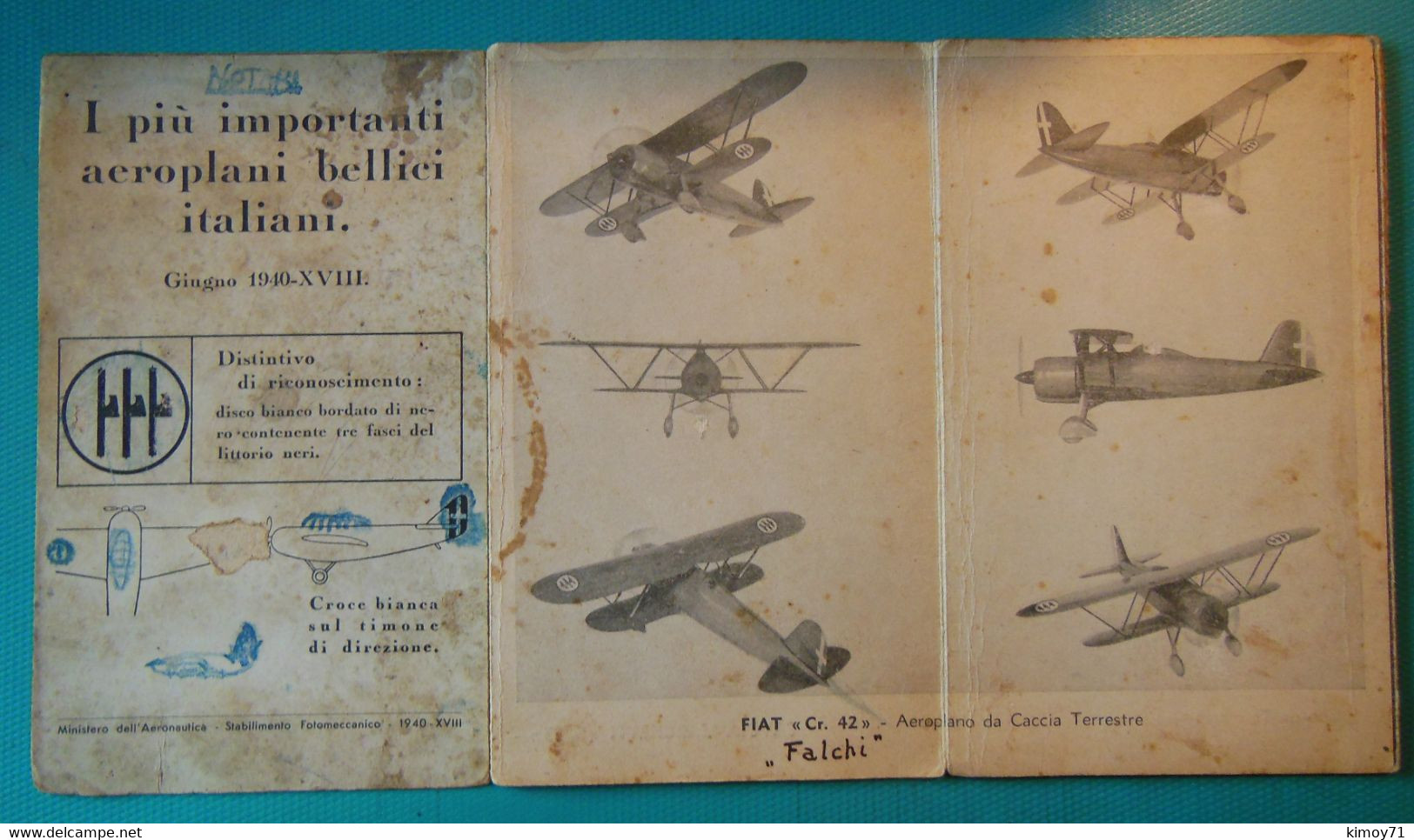 I Più Importanti Aeroplani Bellici Italiani - Giugno 1940-XVIII (Libricino A Fisarmonica). - Guerre 1939-45