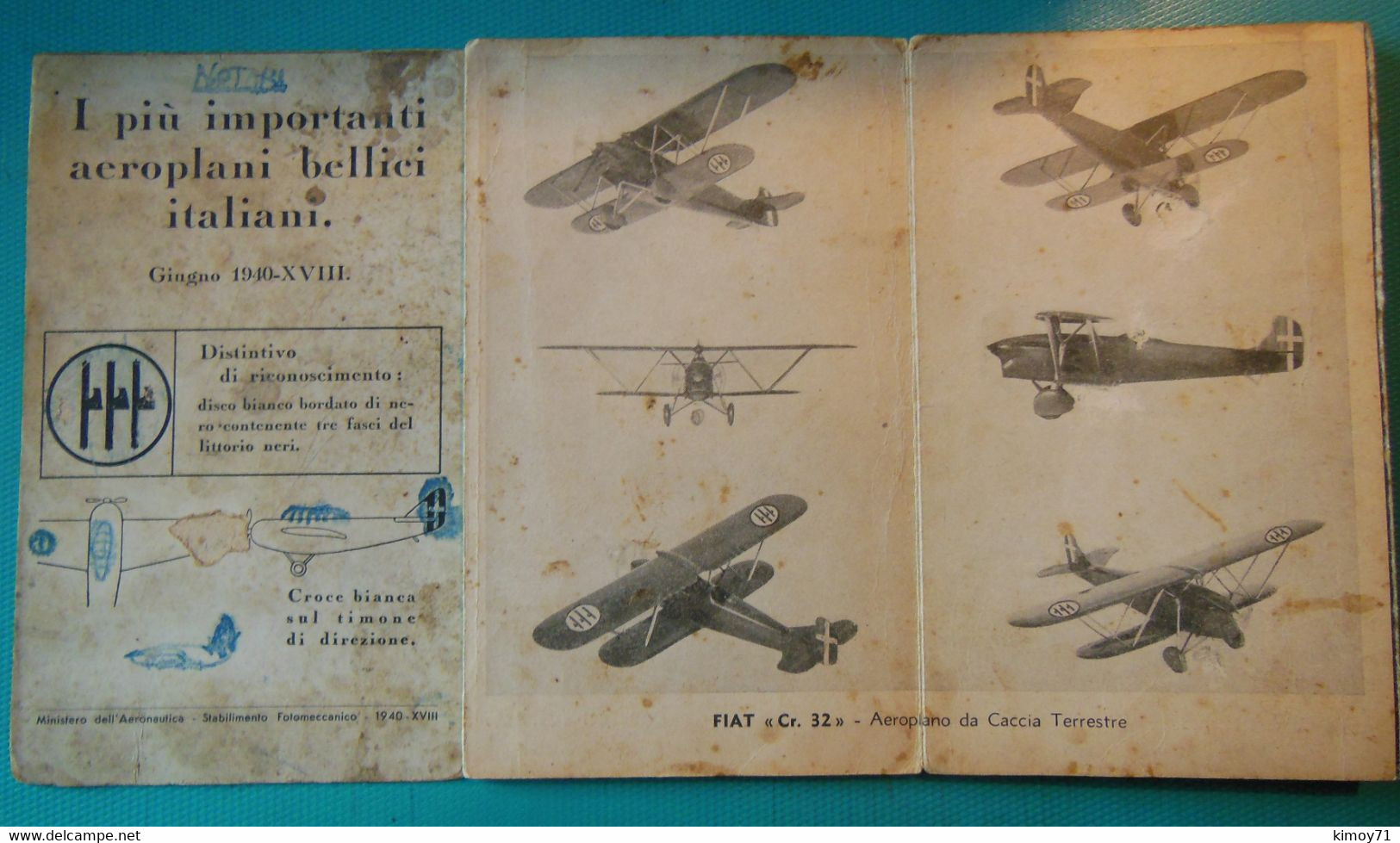 I Più Importanti Aeroplani Bellici Italiani - Giugno 1940-XVIII (Libricino A Fisarmonica). - Guerra 1939-45