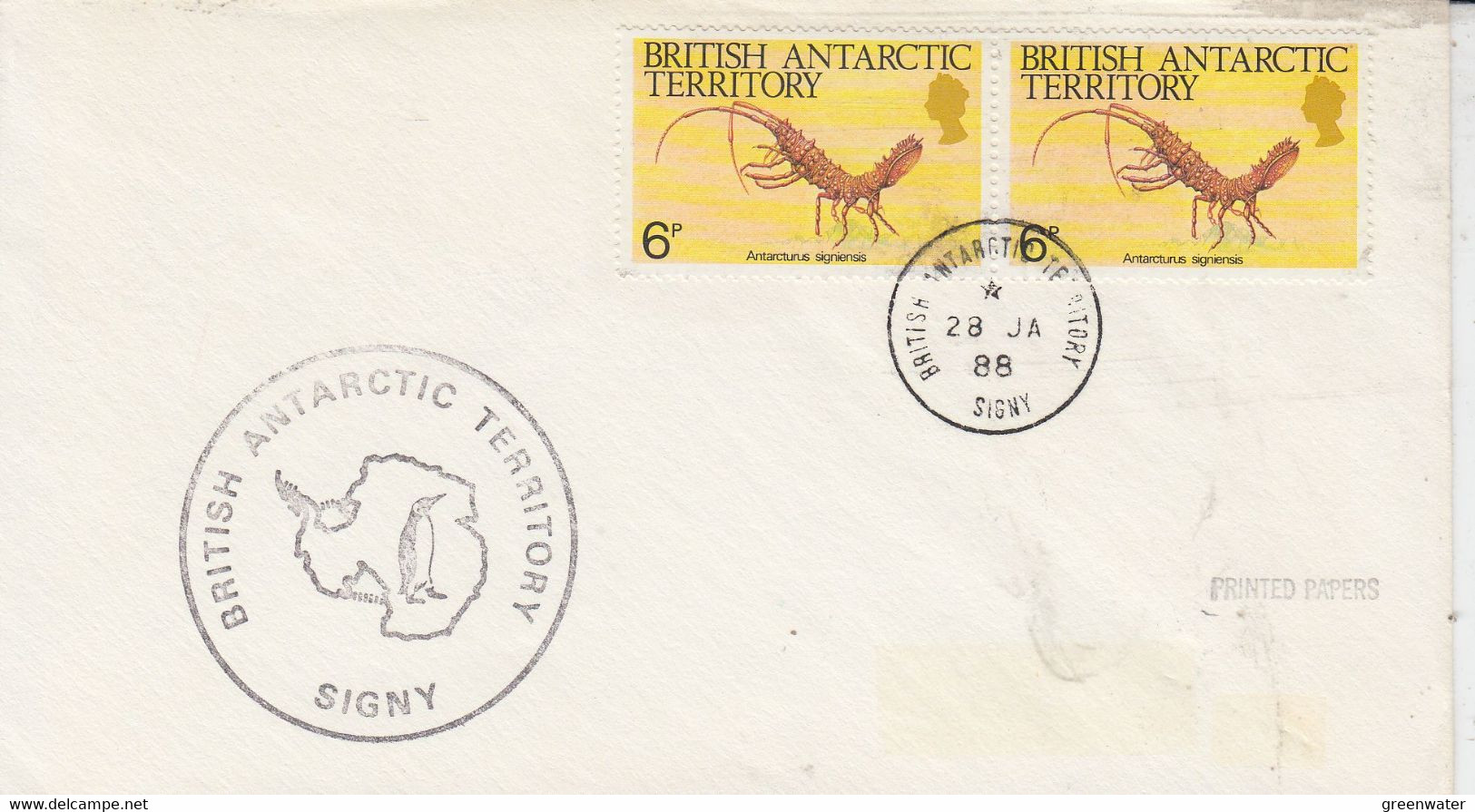 British Antarctic Territory (BAT) Cover  Ca Signy 28 JA 1988(AT216) - Brieven En Documenten