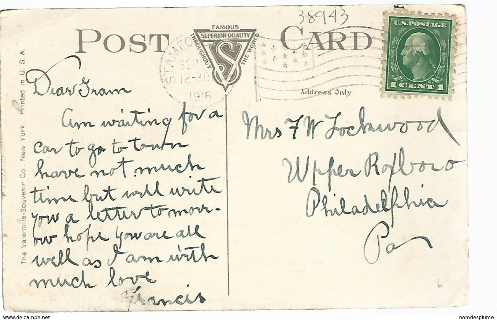 38943 ) USA  Flag Postmark Cancel See Scans Conn Stamford - Stamford