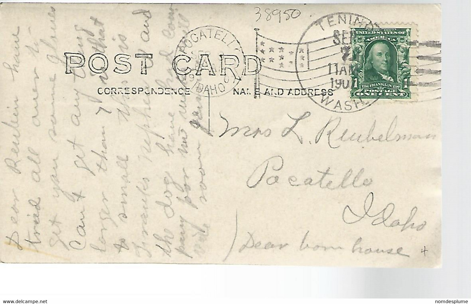 38950 ) USA  Flag Postmark Cancel See Scans Idaho Undivided Back - Otros & Sin Clasificación