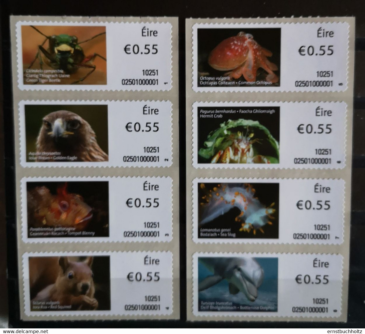 Irland Ireland 2010 ATM Stamps Automat Labels Animals 8v - Frankeervignetten (Frama)