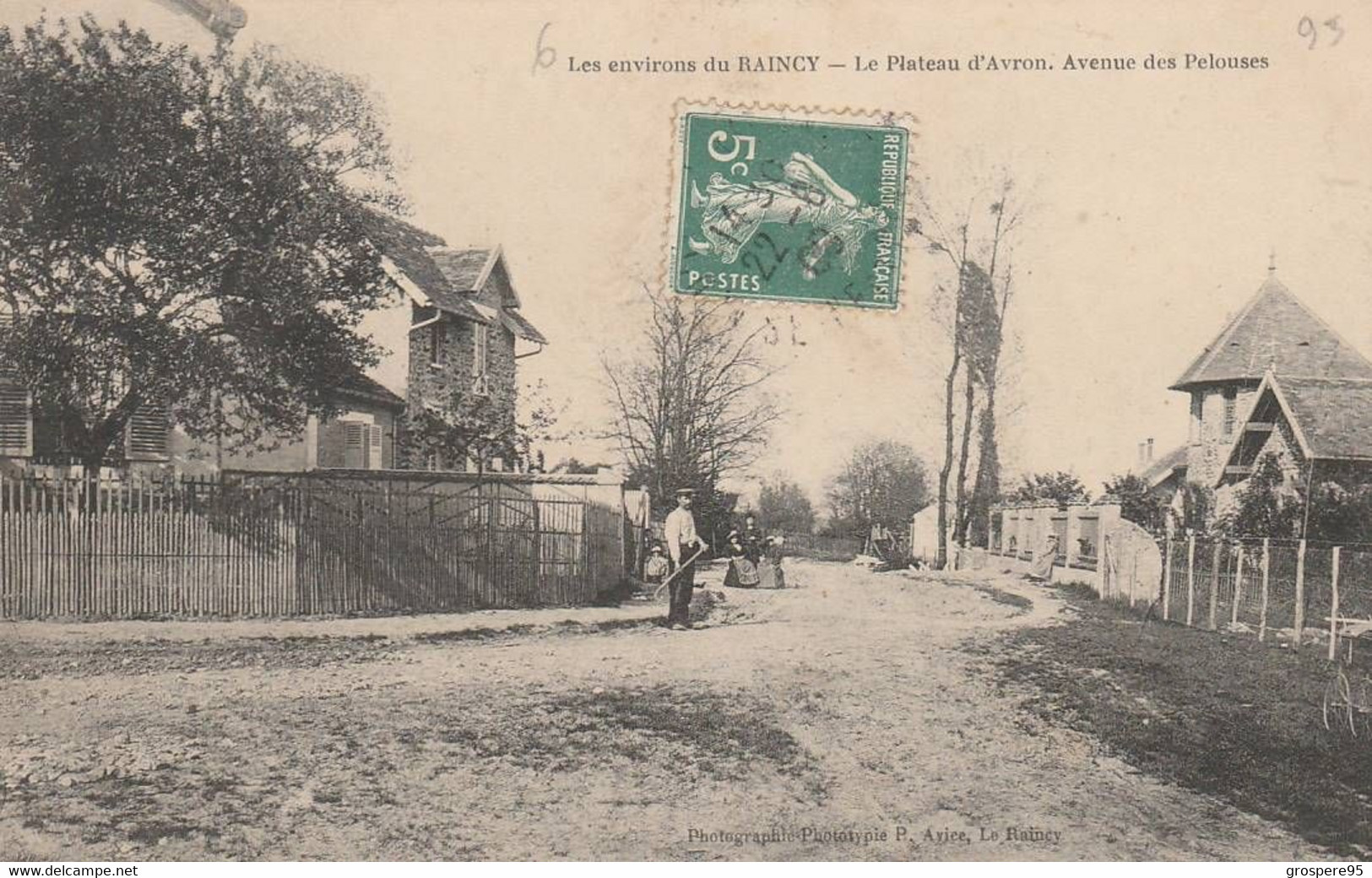 LE RAINCY LE PLATEAU D'AVRON AVENUE DES PELOUSES 1908 - Le Raincy