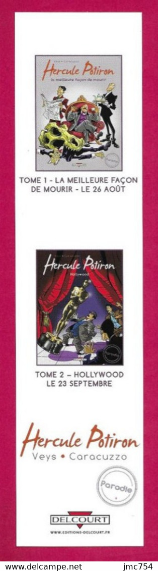 Marque Page.    BD.    Hercule Potiron.   Veys & Caracuzzo.     Delcourt.    Bookmark. - Marque-Pages