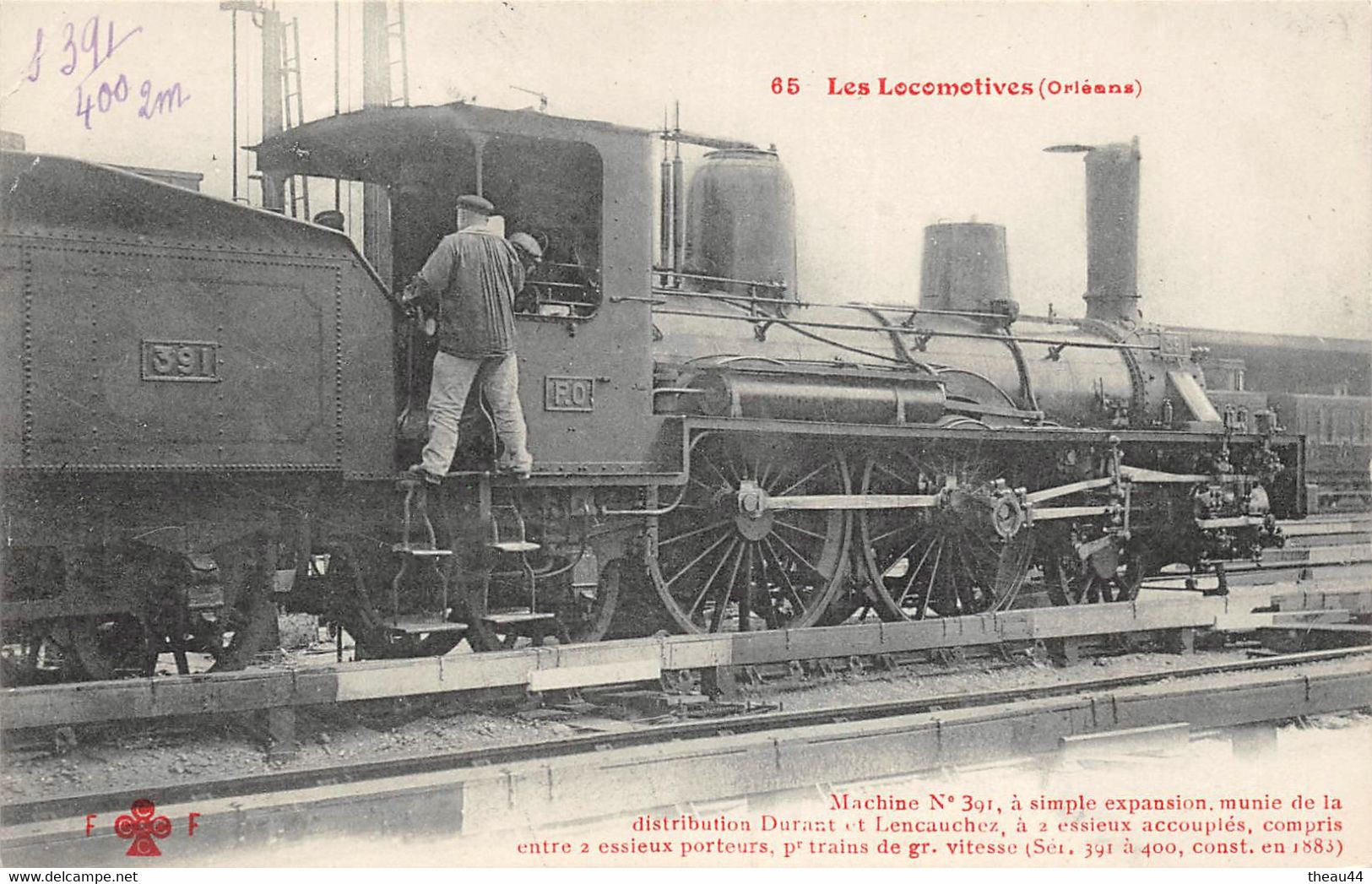 ¤¤  -  Chemin De Fer  -  Les Locomotives  -  Machine N° 391 Du PO  -  Cheminots      -   ¤¤ - Trains