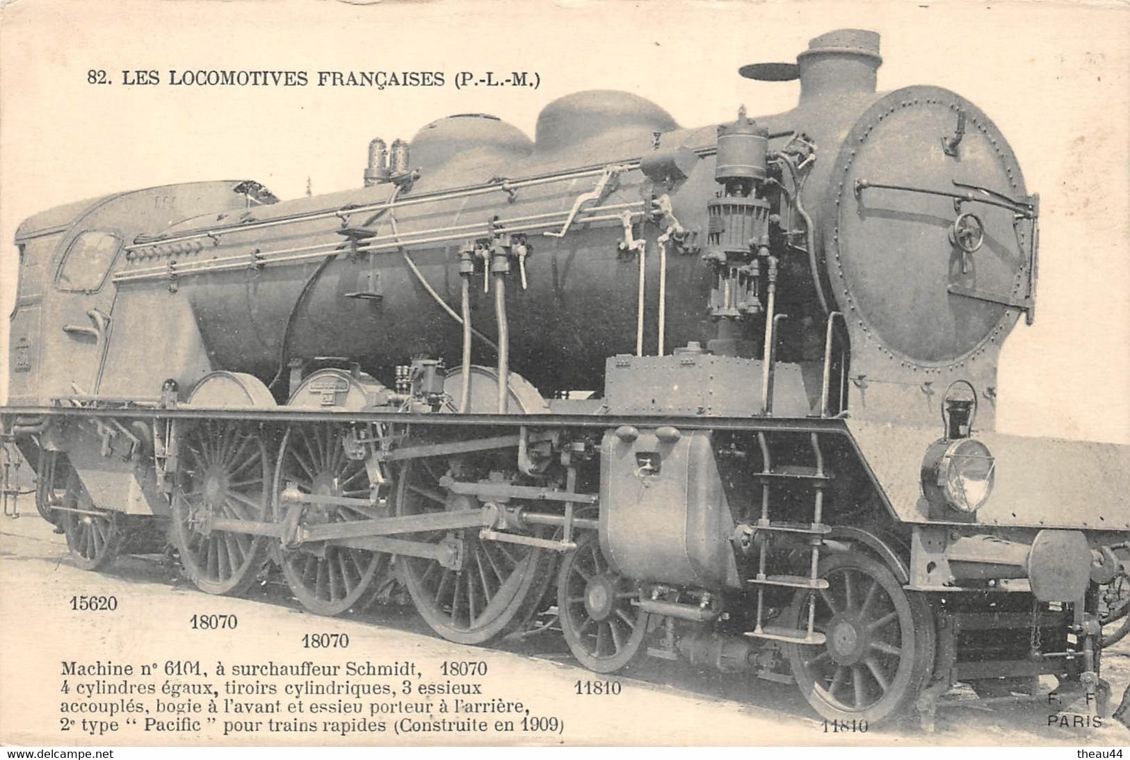 ¤¤  -  Chemin De Fer  -  Les Locomotives  -  Machine N° 6101 De La Compagnie Du P.L.M.     -   ¤¤ - Treni