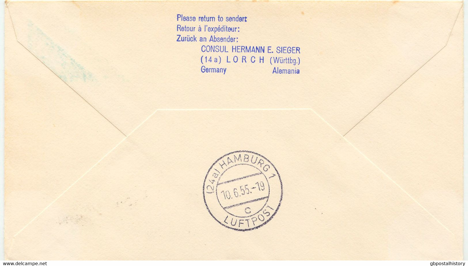 USA 1955/9 4 Versch. Seltene Gesuchte Erst- Und 1 Sonderflug Der Dt. Lufthansa: New York - Hamburg, New York - Frankfurt - 2c. 1941-1960 Cartas & Documentos