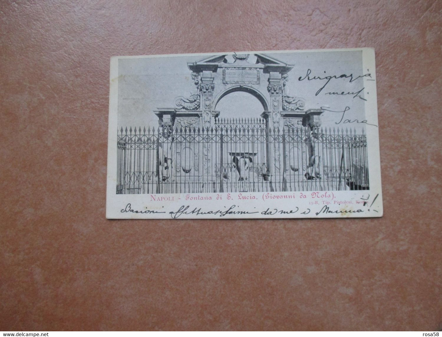 NAPOLI 1904 Fontana Di S.Lucia Giovanni Da Nola Con Cancellata Innanzi Formato Piccolo - Marano Di Napoli