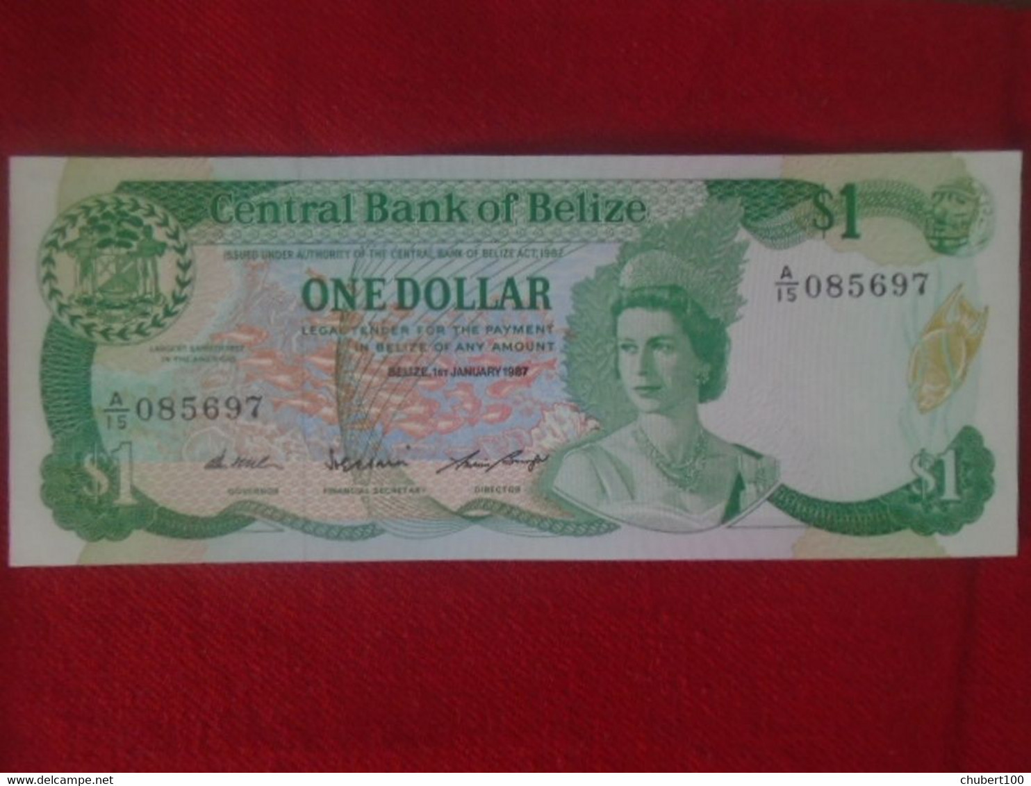 BELIZE, P 46c , 1 Dollar , 1987 , UNC , - Belize
