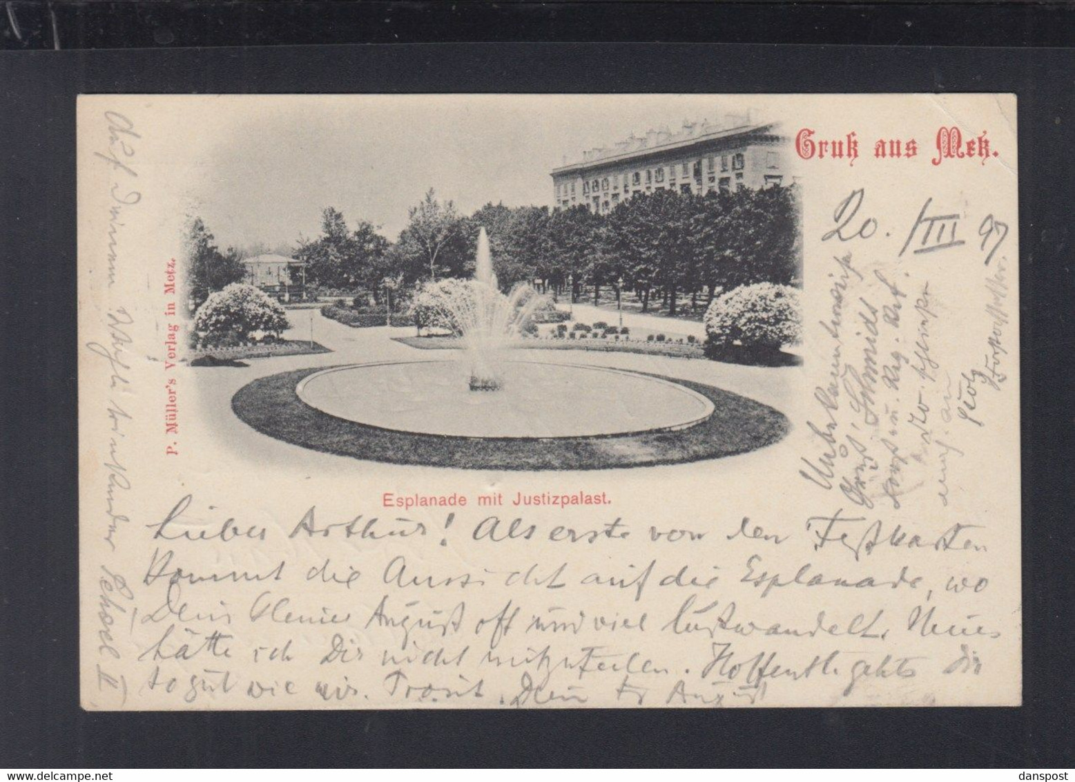 Dt. Reich Frankreich France AK Metz Esplanade 1897 - Lothringen